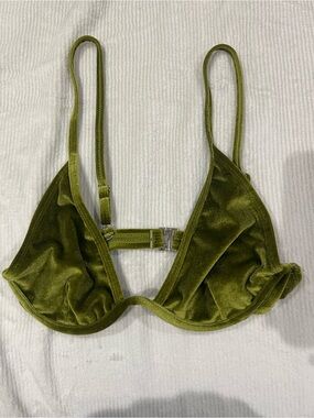 Green Velvet Bra